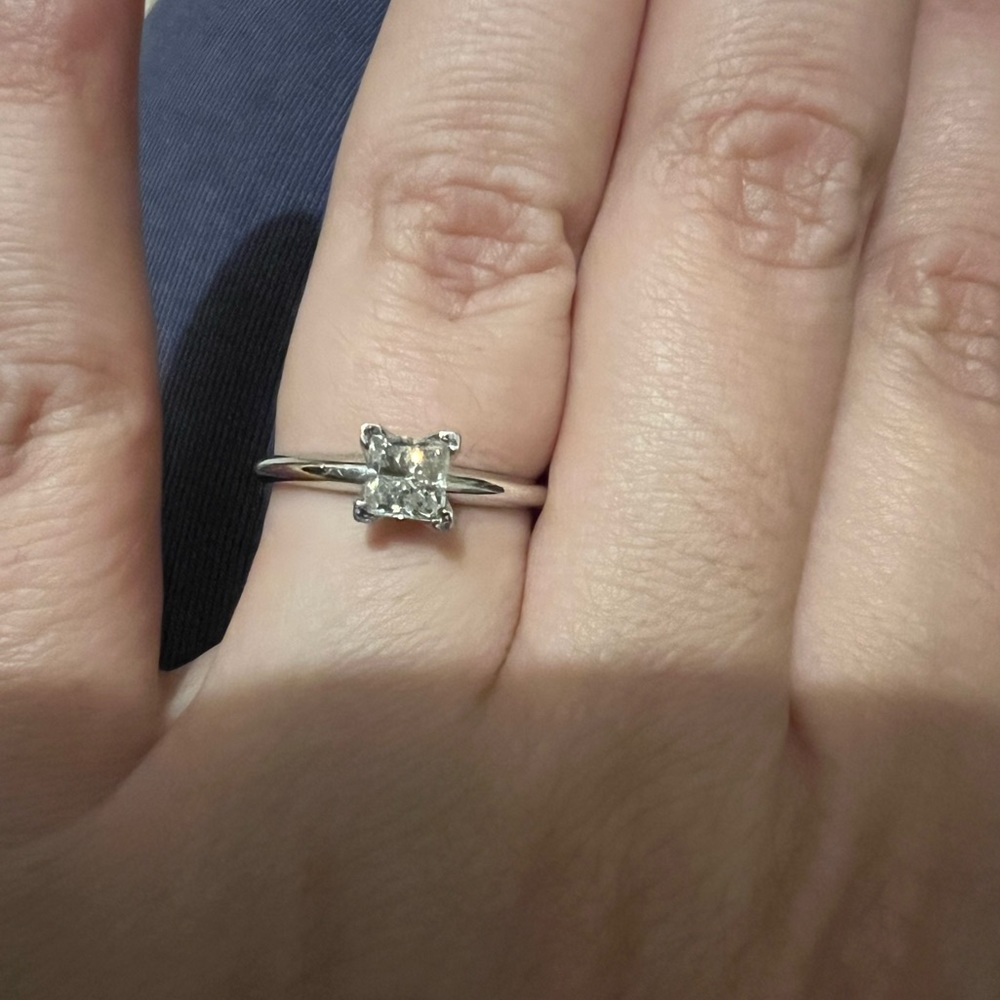 14K White Gold Diamond Solitaire Ring